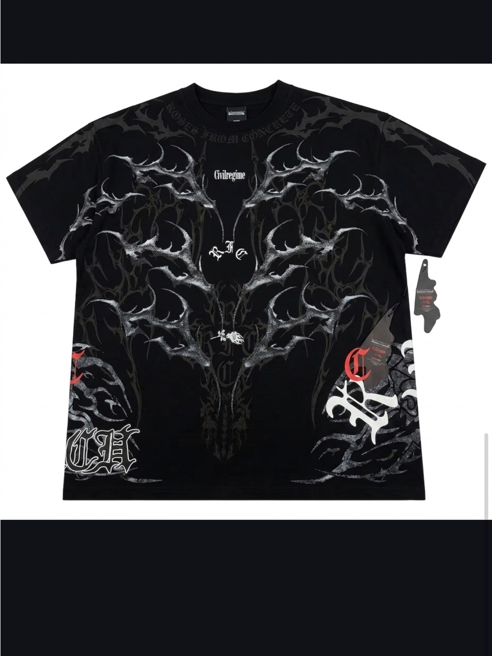 Civil Regime Black Graphic Short-Sleeve Tee